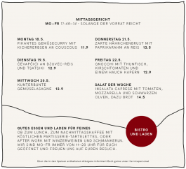  mittagessen, lunch, luitpold und augsute, prinzregent luitpold, bistro, pause, lecker, täglich wechselnd, schmeckt, hausgekocht, breakfast, frühstück, brunch